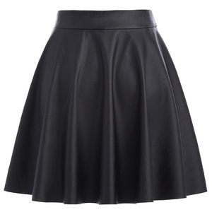 NWT Faux Leather Flared Casual Mini Skater Skirt M